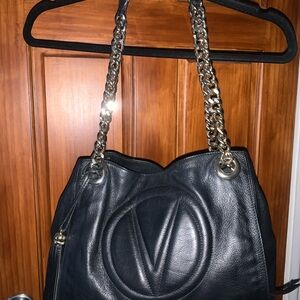 Valentino Leather Chain Strap Tote